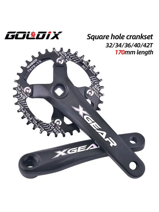 GOLDIX Шатун вело 170 мм черный Crank 32T, черный, фото 2