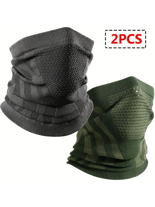 GUMAO Термобалаклава для зимних видов спорта Черный, 2PCS (B, зеленый