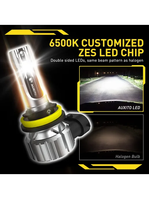 AUXITO LED Лампы H11 H9 H8 для Автомобиля, Комплект 2шт, 650, 2 шт, фото 2