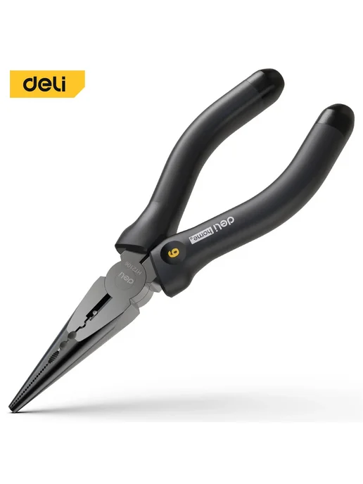 DELI Многофункциональные Плоскогубцы 6 Дюймов С Черными Ручк, черный