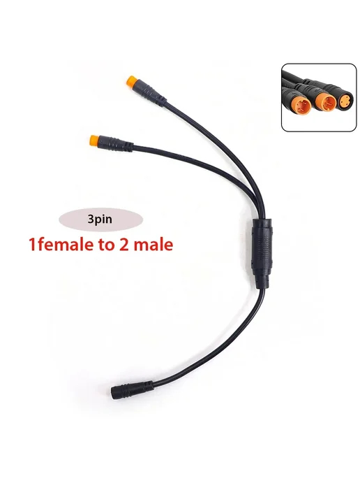 Нет бренда Y-кабель 3pin female to 2 male, черный