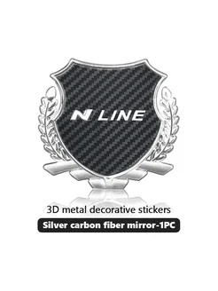 Наклейка на багажник Hyundai N Line, карбон, 3D