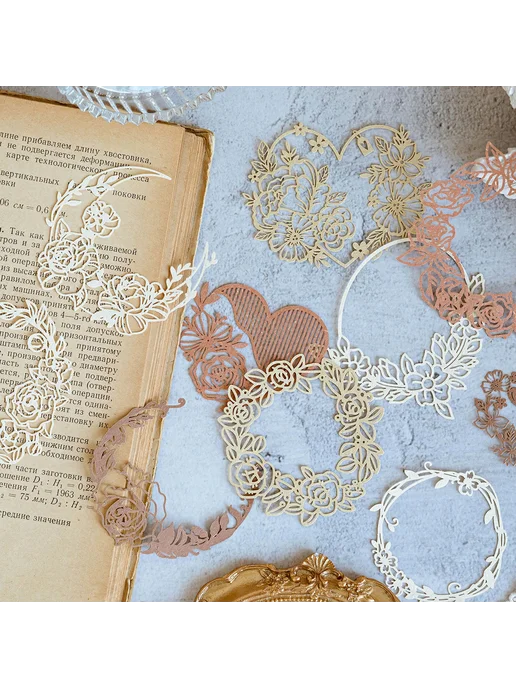 Нет бренда Крафт-бумага для скрапбукинга JIANQI 6, бежевый, фото 5