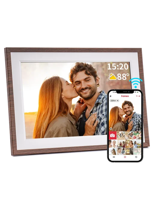 MQQC Фоторамка Frameo 10.1 дюймов Brown AU Plug 32 ГБ, 32 ГБ