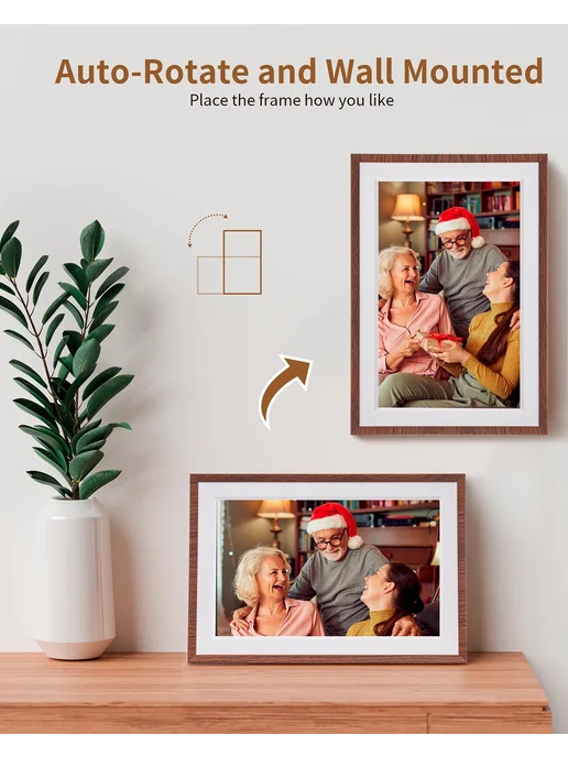 MQQC Фоторамка Frameo 10.1 дюймов Brown AU Plug 32 ГБ, 32 ГБ, фото 3