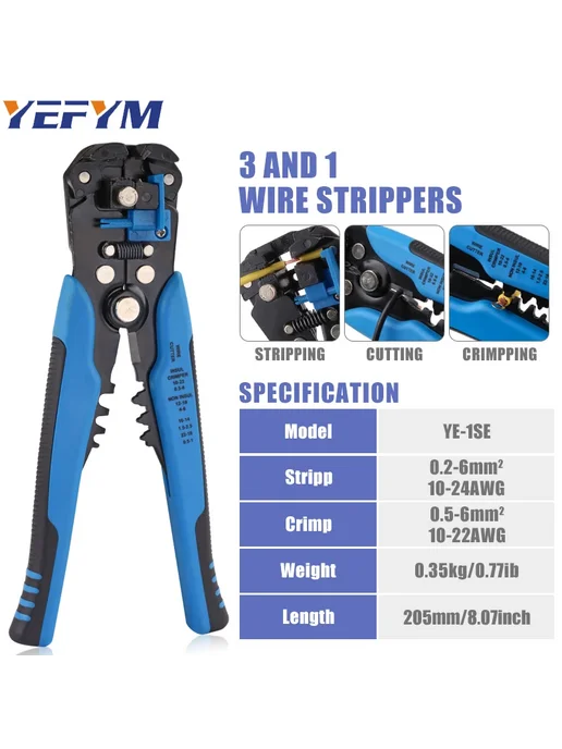 YEFYM Плоскогубцы YE-1 3-в-1 YE-1R, 3-в-1 Клещи для проводов, фото 3