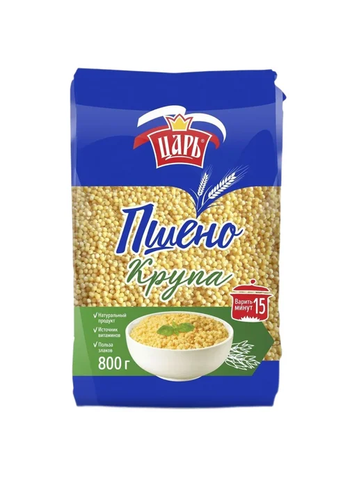 Царь Крупа пшено шлифованное, 800 г, 3 шт, 800 г, фото 2
