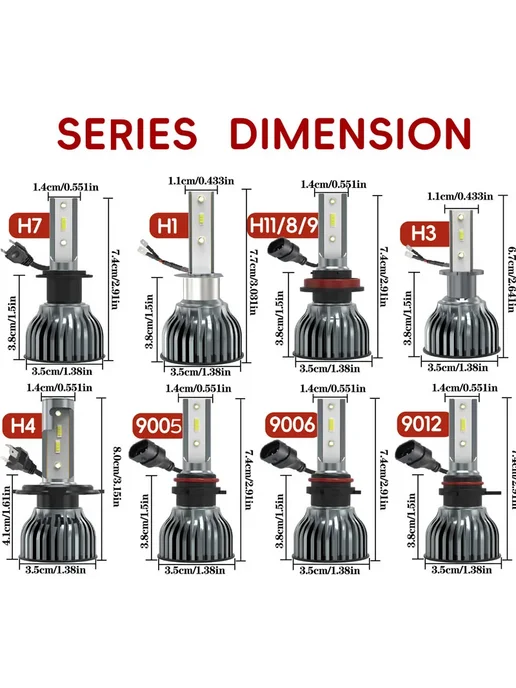 Heyword Автомобильные LED фары 8000K, H9, вариант, фото 5