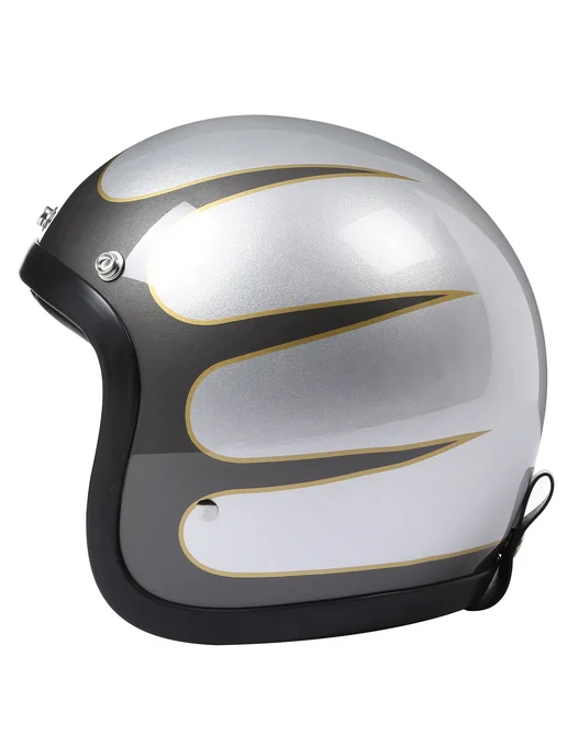 BLD Винтажный классический шлем TT&COCASCOS Cafe Racer, открытый, черный, фото 2