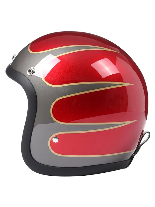 BLD Винтажный классический шлем TT&COCASCOS Cafe Racer, открытый, черный, фото 3