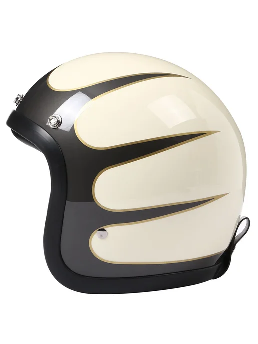 BLD Винтажный классический шлем TT&COCASCOS Cafe Racer, открытый, черный, фото 4