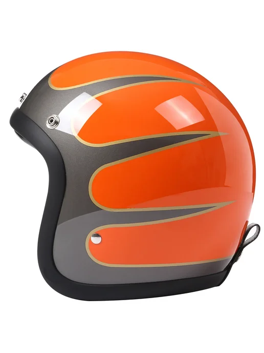 BLD Винтажный классический шлем TT&COCASCOS Cafe Racer, открытый, черный, фото 5