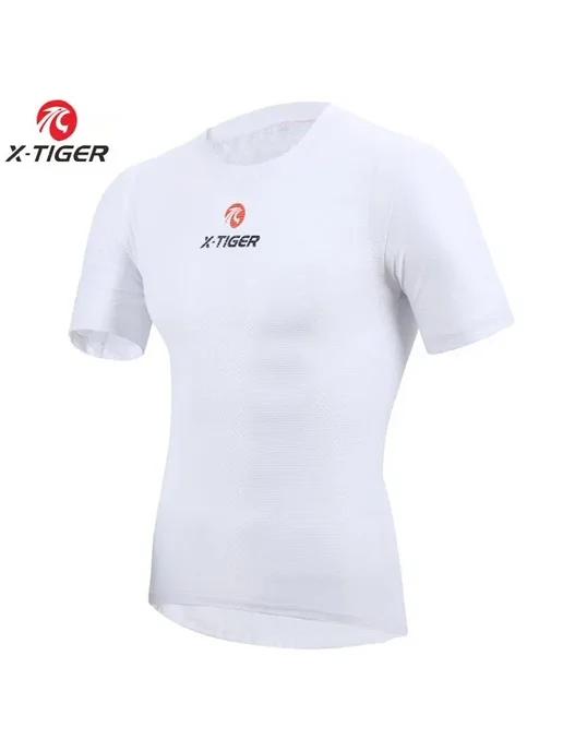 X-Tiger Мужская Велосипедная Футболка С Коротким Рукавом, Бы, белый