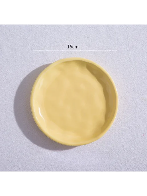 Нет бренда Керамическая тарелка для кремов и костей Желтый, yellow 1pcs, 1 шт
