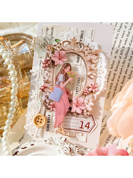 Нет бренда Винтажная бумага для скрапбукинга A, в упаковке 9 г, фото 4