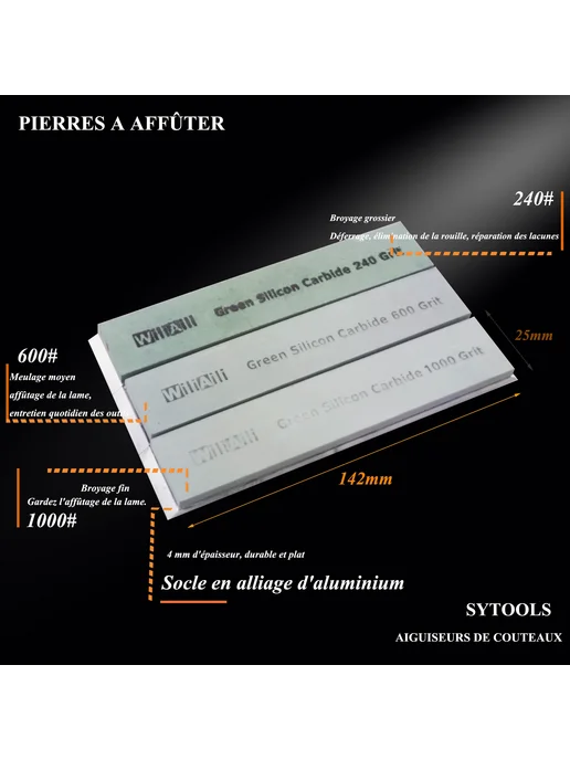 SY TOOLS Алмазный точильный камень Sytools 400#, коричневый, фото 4