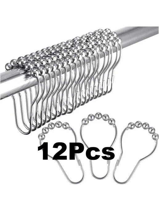 Нет бренда Металлические крючки для штор 12 шт. 12Pcs, 12 шт, 12 шт