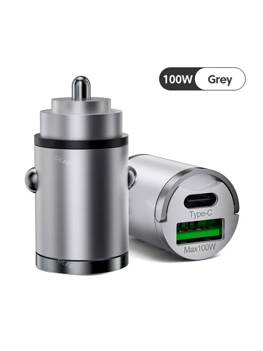 Olaf Автомобильное зарядное 100W USB A C Gray, Серый, 100 Вт