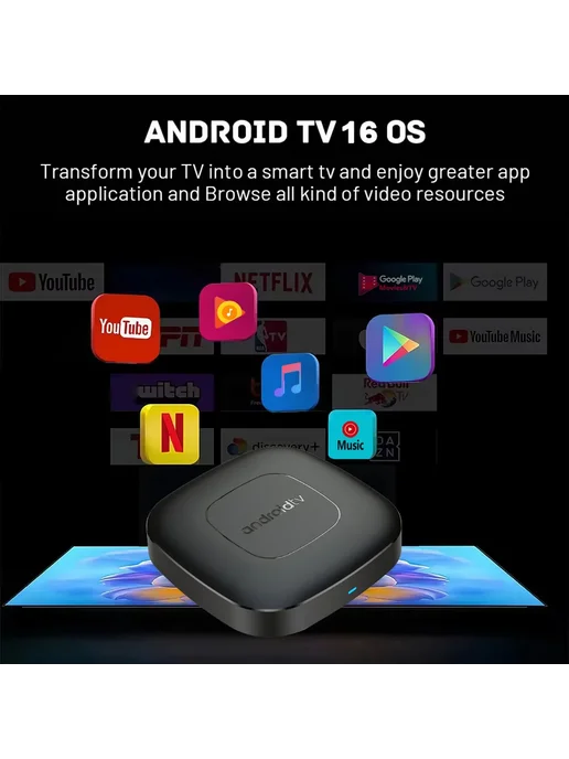 Нет бренда Android TV Box Allwinner H313 2ГБ 16ГБ T1 2G16G IR Remote, 2 ГБ, 16 ГБ, фото 6