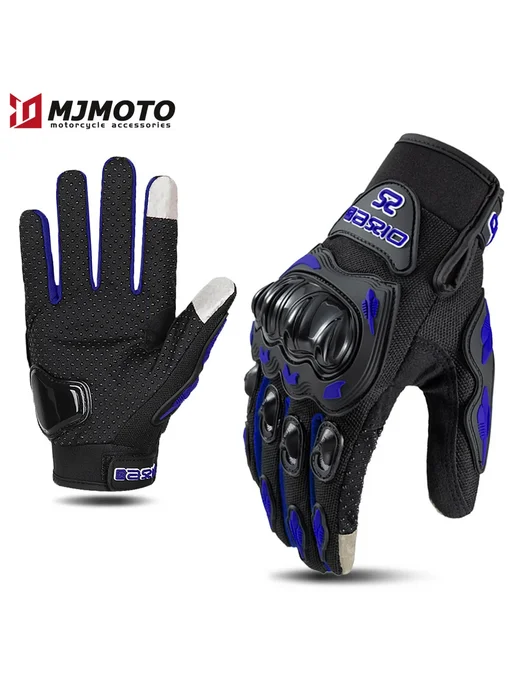MJMOTO Синие Мотоциклетные Перчатки, Дышащие Гоночные Перчатки Для, синий, фото 2