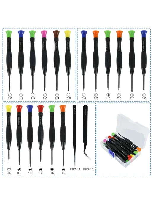 DWZ Мини набор магнитных отверток 20PCS, 20 шт