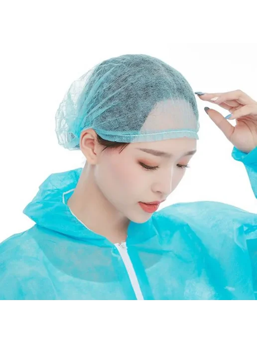 Нет бренда Одноразовые шапочки для душа сине-белые 100 шт blue-100pcs, 100 шт, фото 3