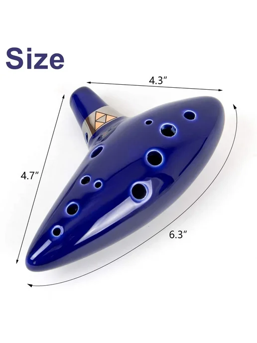 Miwayer Окарина керамическая синяя 12 тонов Синий, Dark Blue, синий, фото 4