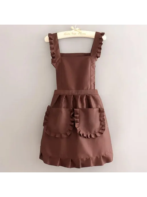 Нет бренда Фартук женский корейский стиль черный Черный, black, черный, фото 7