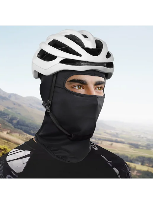macogear Черная мотобалаклава полнолицевая, защита от УФ, ветрозащита, черный, фото 3