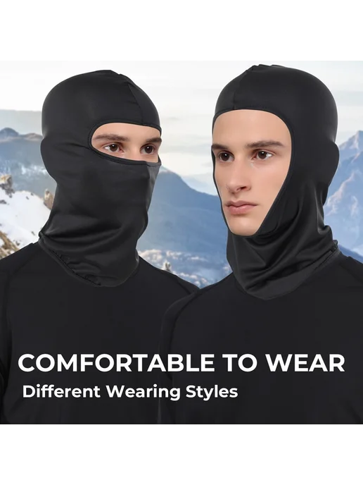 macogear Черная мотобалаклава полнолицевая, защита от УФ, ветрозащита, черный, фото 4
