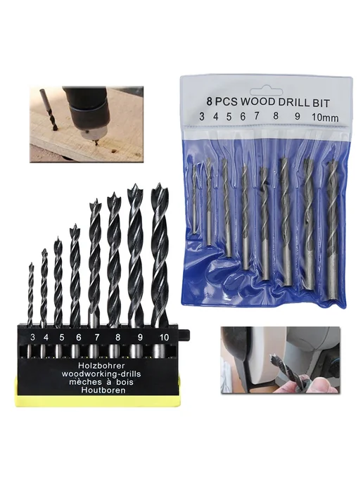 Mr Drill Набор сверл 3-10 мм для деревообработки 8pc 3-10mm, вариант, фото 2