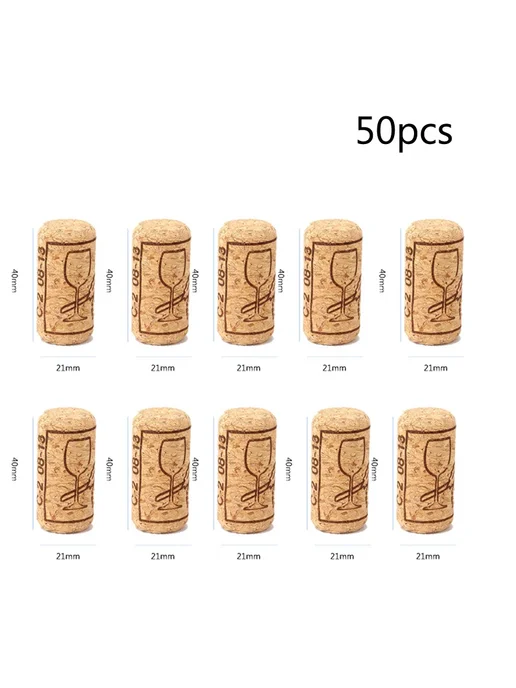 SUNFILI Пробки для вина натуральные 50 шт, 21x40 мм, 21x40 мм, 50 шт