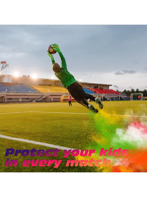 SPORTOUT Детские Вратарские Перчатки С Двойной Защитой Запяс, зеленый, фото 4