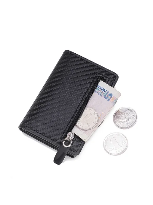 SMILEY SUNSHINE Мужской Кошелек Из Углеродного Волокна С RFID-защитой, Тонки, коричневый, фото 4