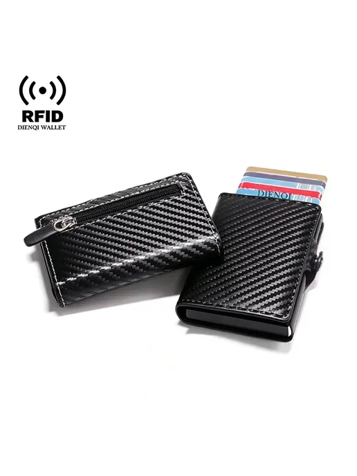 SMILEY SUNSHINE Мужской Кошелек Из Углеродного Волокна С RFID-защитой, Тонки, коричневый, фото 5