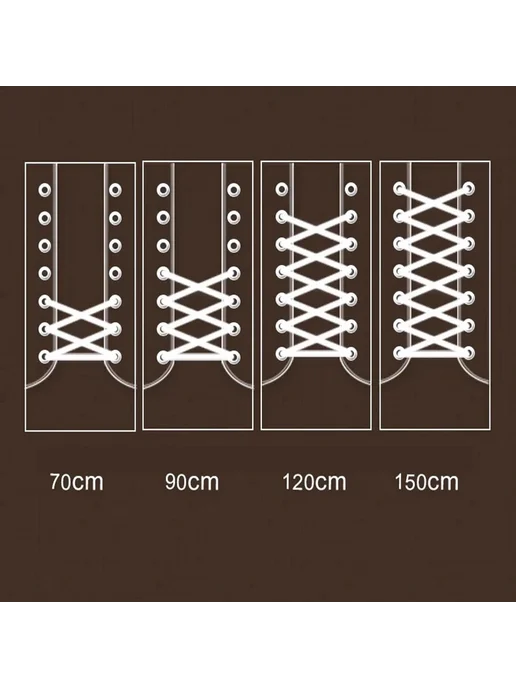 SMATLELF Классические Круглые Полиэстеровые Шнурки, Прочные Однотонны, черный, фото 7
