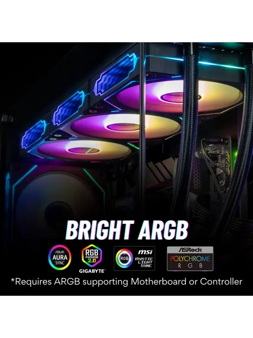Нет бренда PRISM 4 PRO ARGB вентилятор 120 мм Black Reverse, черный, фото 3