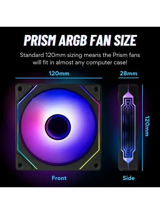 Нет бренда PRISM 4 PRO ARGB вентилятор 120 мм Black Reverse, черный, фото 5
