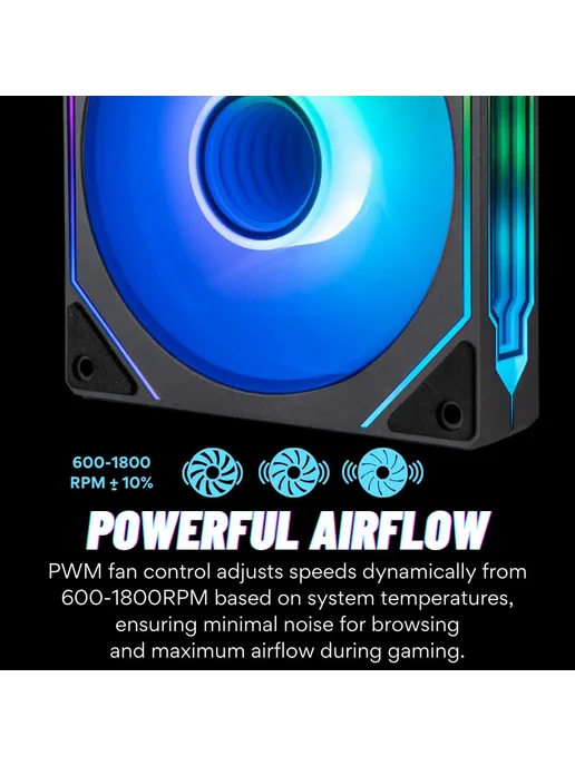 Нет бренда PRISM 4 PRO ARGB вентилятор 120 мм Black Reverse, черный, фото 6