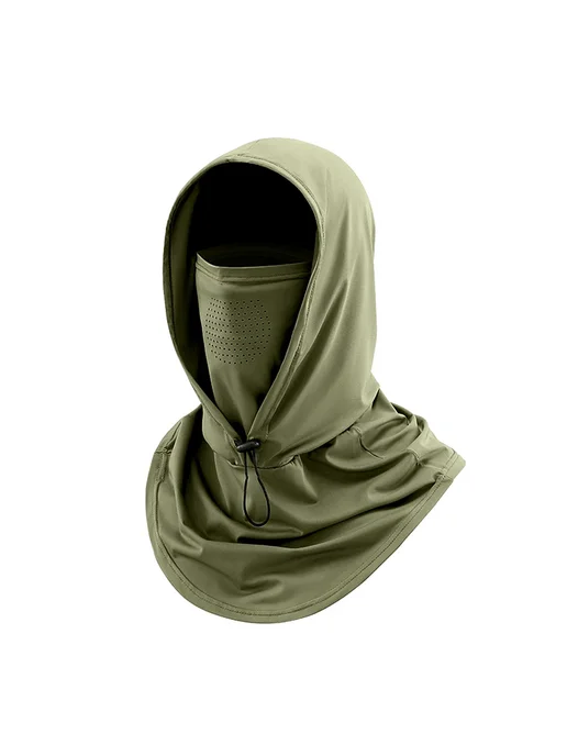 Нет бренда Зеленая спортивная маска-hoodie для защиты от солнца, зеленый