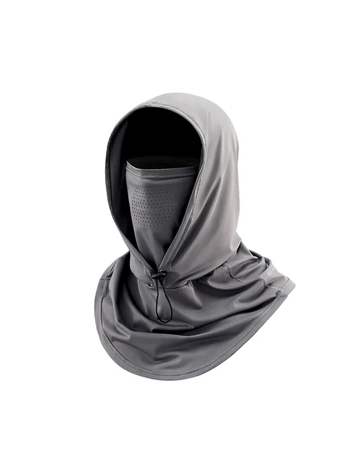 Нет бренда Зеленая спортивная маска-hoodie для защиты от солнца, серый