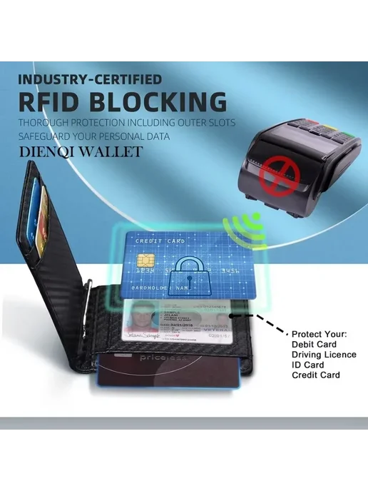 SMILEY SUNSHINE Зажим для денег RFID, кошелек из углеродного волокна, Black, черный, фото 6