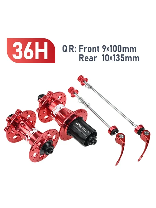 ARC Втулка колеса MTB 36H Red QR, красный