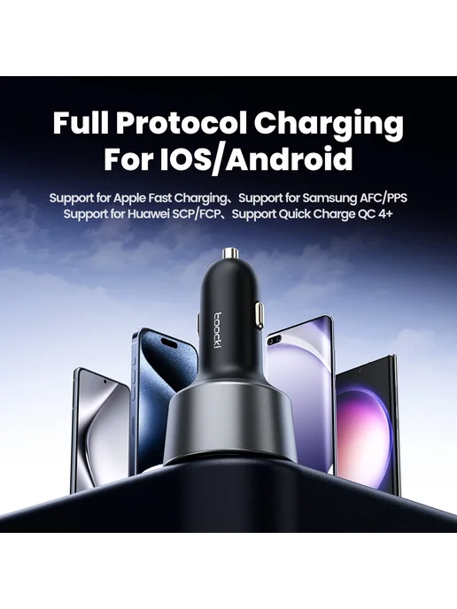 Toocki Автомобильное Зарядное Устройство USB Type C QC 4.0 P, вариант, фото 6