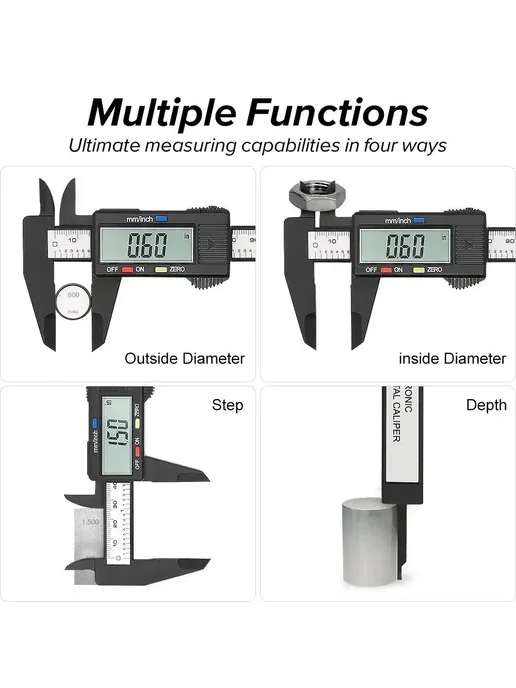 Нет бренда Цифровой штангенциркуль 6 дюймов 100 150 мм 150mm(Not batter, 150mm, фото 6