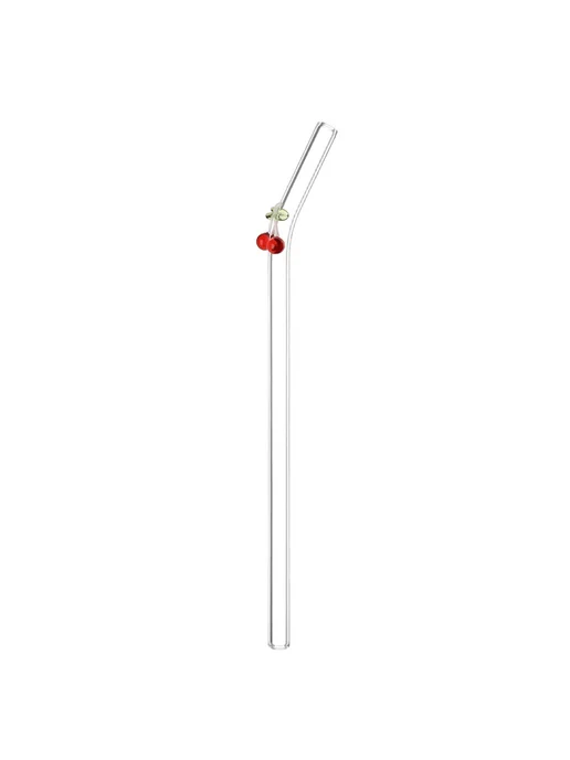 Нет бренда Многоразовые стеклянные трубочки 1 2 5 шт. Красный, 1 straw, 5 шт