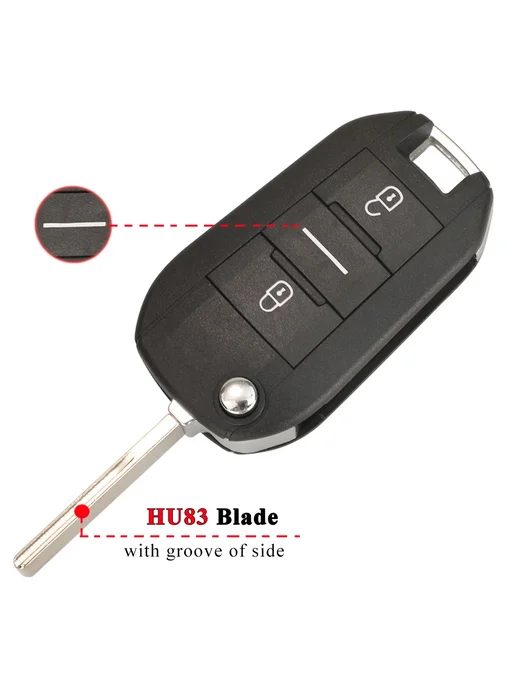 Ключ авто HU83 2 кнопки для Peugeot 208 308, вариант