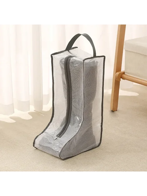 Нет бренда Чехол для обуви Grey Long, серый, ПВХ, серый