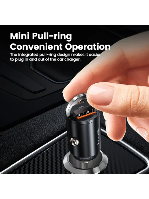 Toocki Автомобильное Зарядное Устройство 33W Mini PD QC3.0 С, 33 Вт, фото 6