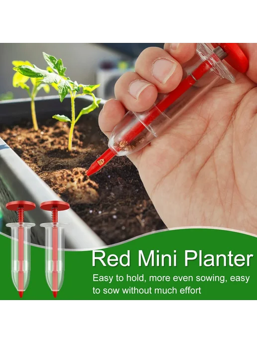 Нет бренда Ручной сеялка для семян Изумрудный, Red 6-piece set, красный, фото 2
